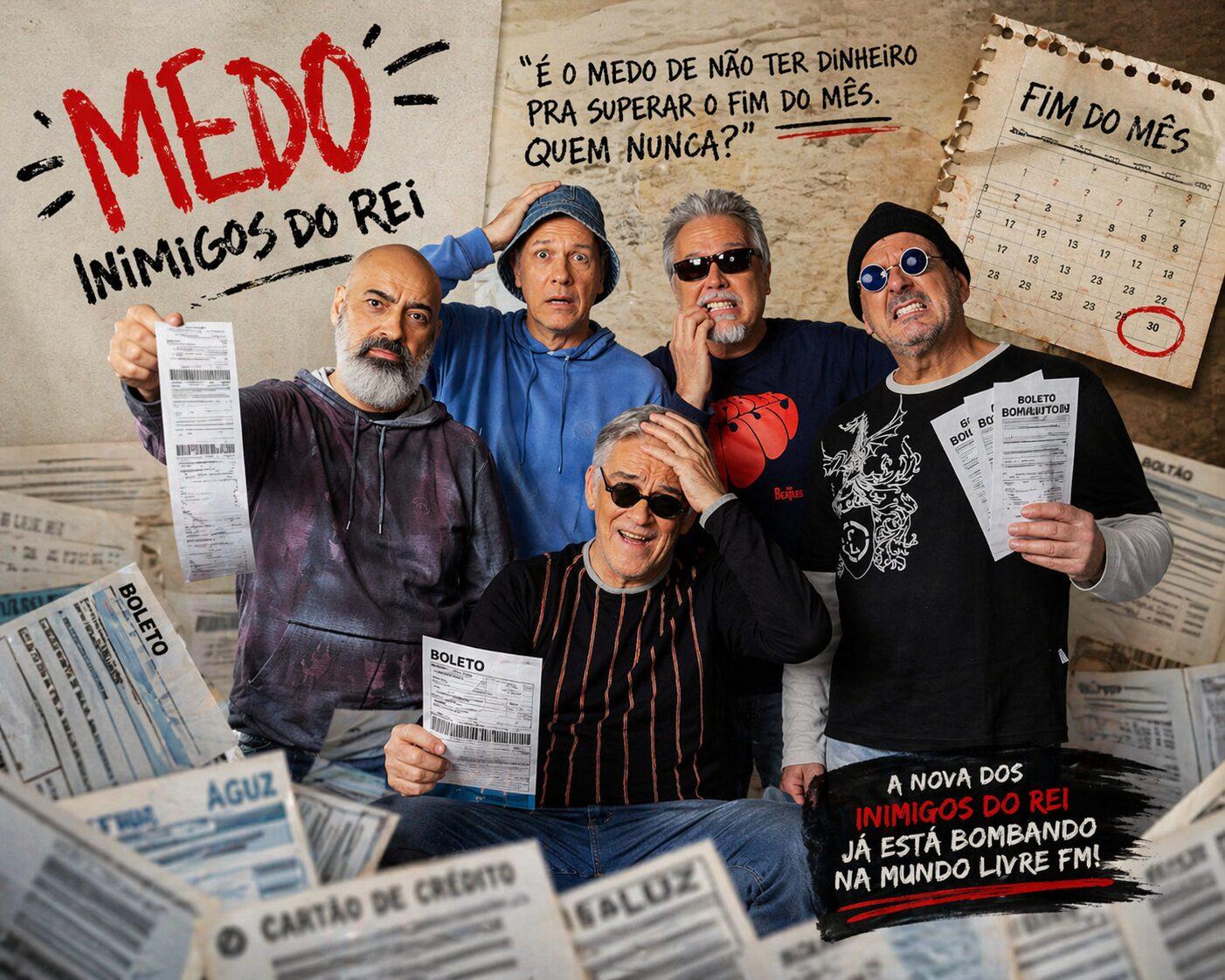 Inimigos do Rei transformam boletos em rock