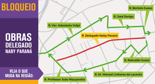 Rua Delegado Naby Paraná será interditada para obras do Novo Inter 2