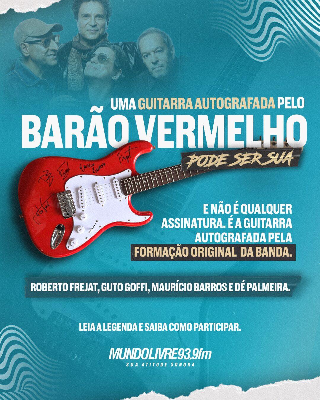 Guitarra autografada pelo Barão Vermelho