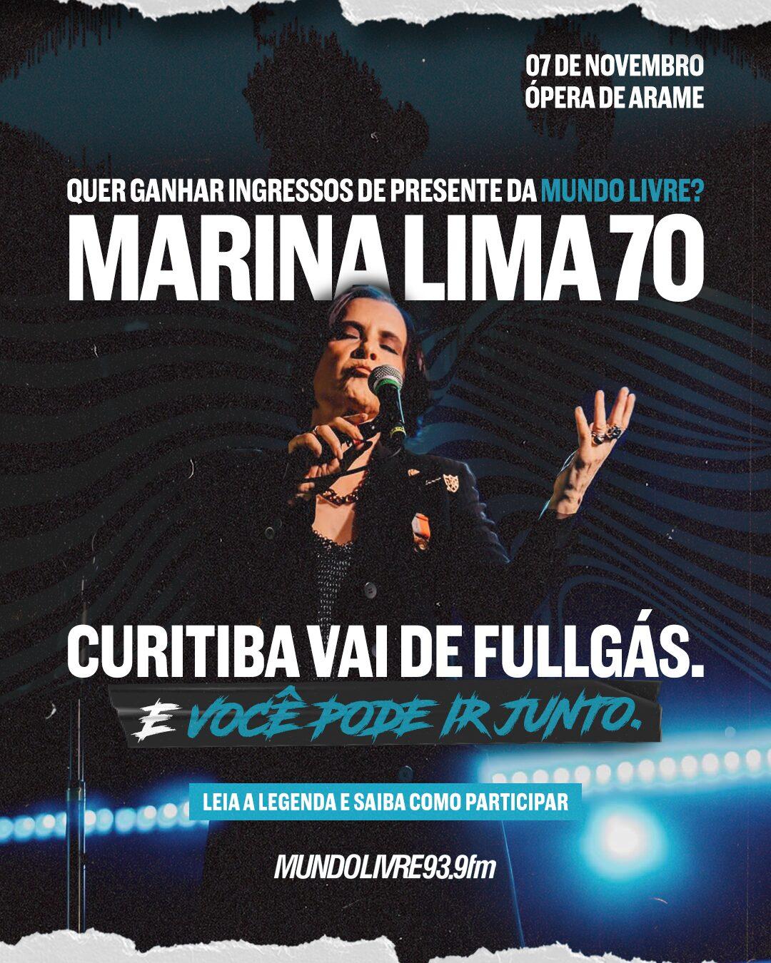 MARINA LIMA EM CURITIBA: GANHE INGRESSOS PARA O SHOW